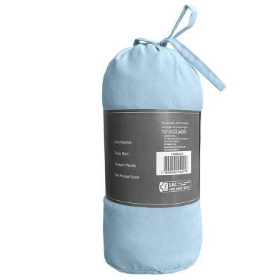 Lençol Avulso King Com Elástico 193x203cm Azul Diagonal