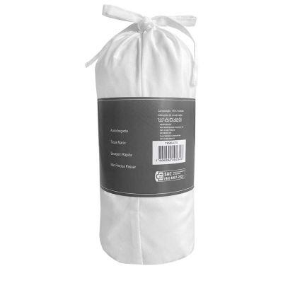 Lençol Avulso Queen Com Elástico 158x198cm Branco Diagonal