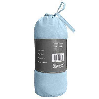 Lençol Avulso Queen Com Elástico 158x198cm Azul Diagonal