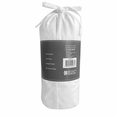 Lençol Avulso King Com Elástico 193x203cm Branco Diagonal
