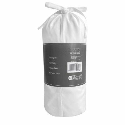 Lençol Avulso Casal Com Elástico 140x190cm Branco Diagonal