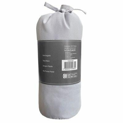 Lençol Avulso Solteiro com Elástico 90x190cm Cinza Diagonal