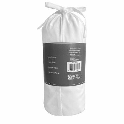 Lençol Avulso Solteiro com Elástico 90x190cm Branco Diagonal
