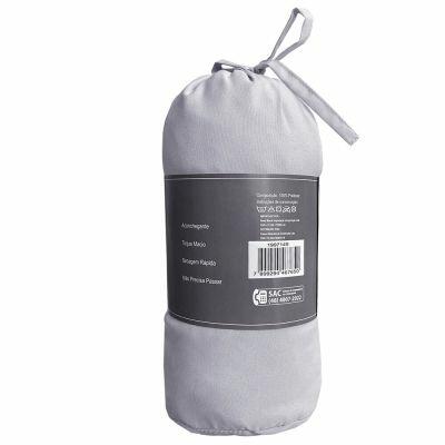 Lençol Avulso Queen Com Elástico 158x198cm Cinza Diagonal