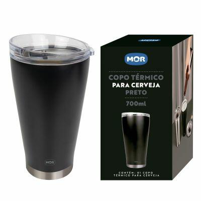 Copo Térmico de Cerveja 700ml Preto Mor