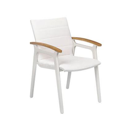 Cadeira Viena Textilene com Braço Cinza Alumínio Fascino