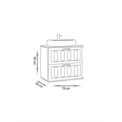 Gabinete para Banheiro Suspenso MDF/MDP Milena Avelã 78cm C-Linea