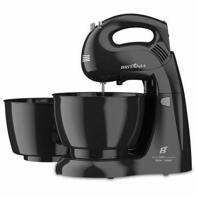 Batedeira Double Bowl Perola Turbo Britânia 500W Preta