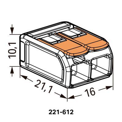 Conector de Emenda Chuveiro 41A 2 Polos Flowpack Wago Conector de Emenda Chuveiro 41A 2 Polos Flowpack Wago