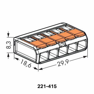 Conector de Emenda 32A 5 Polos Flowpack Wago