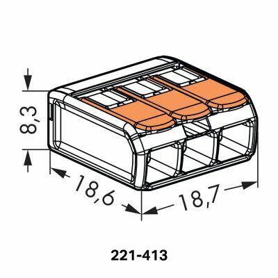 Conector de Emenda 32A 3 Polos Flowpack Wago