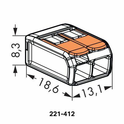 Conector de Emenda 32A 2 Polos Flowpack Wago