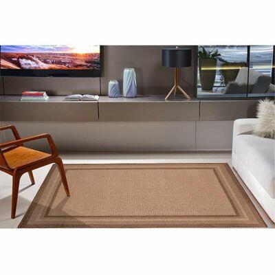 Tapete Eco-Nature Polipropileno 1,00x1,50m Bege e Marrom J Serrano