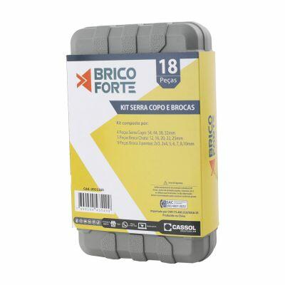 Kit Serra Copo e Bits 18 Peças Brico Forte