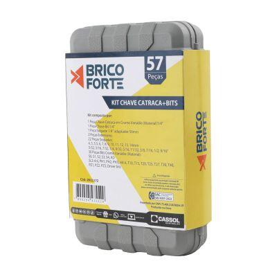 Kit Chave Catraca Bits 57 Peças Brico Forte