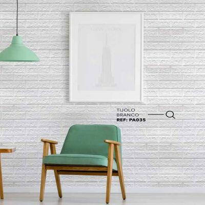Adesivo de Parede Tijolo 70x70cm Branco Plavitec Adesivo de Parede Tijolo 70x70cm Branco Plavitec