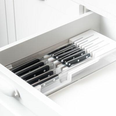 Organizador Para Facas Clear Acrílico 37,5x15x5,6cm Natural Martiplast
