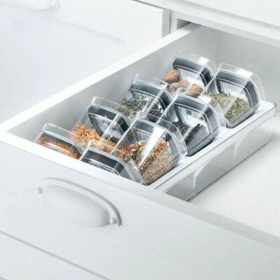 Organizador Para Temperos Clear 9 Peças Natural Martiplast