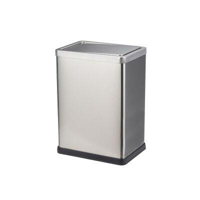 Lixeira Mattia 15 Litros Cinza Escovado Basc 18,6x36,9cm Casa&Ideia