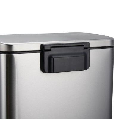 Lixeira com Pedal Terrazo 40 Litros Cinza Escovado 35,7x65,6cm Casa&Ideia
