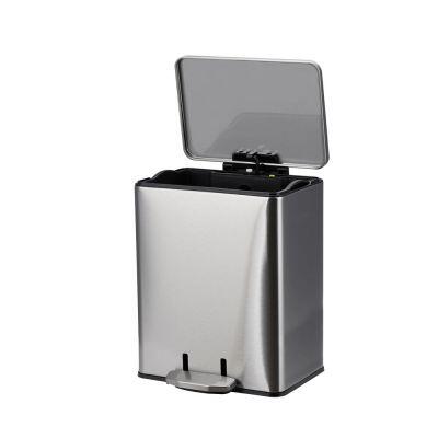 Lixeira com Pedal Terrazo 12 Litros Cinza Escovado 22,1x38,5cm Casa&Ideia