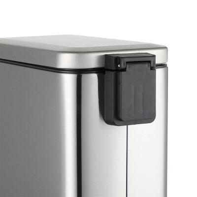 Lixeira com Pedal Slim 15 Litros Cinza Escovado 17x45cm  Casa&Ideia