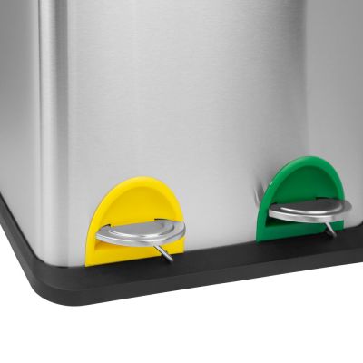 Lixeira Seletiva com Pedal Inox Escovado 15L + 15L 34x48,5cm Casa&Ideia Lixeira Seletiva com Pedal Inox Escovado 15L + 15L 34x48,5cm Casa&Ideia