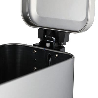 Lixeira com Pedal Slim 9L Cinza Escovado 17x35cm Casa&Ideia