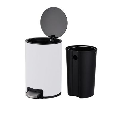 Lixeira com Pedal Agatha Branco Fosco 12 Litros 28x37,5cm Casa&Ideia