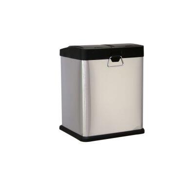 Lixeira Seletiva com Pedal 8L + 8L 26,5x39,5cm Inox Escovado Casa&Ideia Lixeira Seletiva com Pedal 8L + 8L 26,5x39,5cm Inox Escovado Casa&Ideia