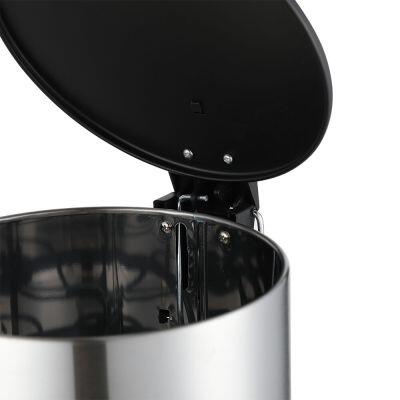 Lixeira com Pedal 30 Litros Nero Preto Inox Escovado 35x65cm Casa&Ideia