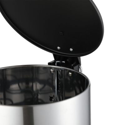 Lixeira com Pedal 20 Litros Nero Preto Inox Escovado 35x45cm Casa&Ideia