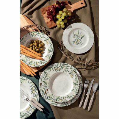 Aparelho de Jantar e Chá Porcelana Estampado 20 Peças Oliva Tramontina