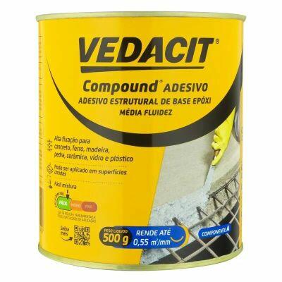 Adesivo Compound A+B 1kg Branco e Preto Vedacit