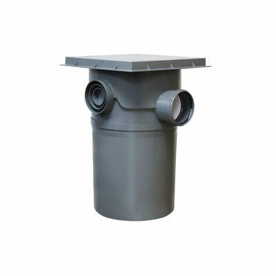 Caixa de Gordura Reforçada com Cesto Pvc 18L Limpeza Cinza Escuro Plastilit