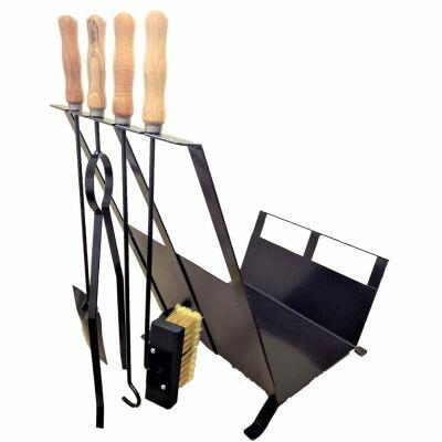 Caixa Porta Lenha Com Kit Limpeza Preto Metal Guindani Fogões Caixa Porta Lenha Com Kit Limpeza Preto Metal Guindani Fogões
