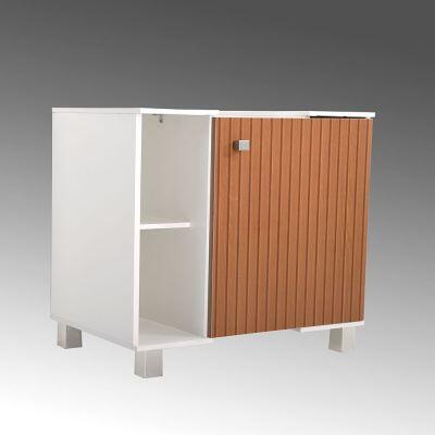 Gabinete para Banheiro MDP Athenas Branco/Canela Móveis Sander