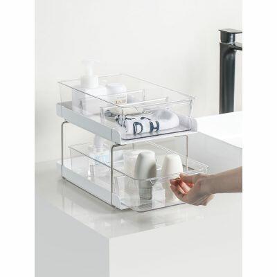 Organizador Bogarim Transparente Duplo Para Geladeira 36,3x21,4cm 19,7l Casa&Ideia