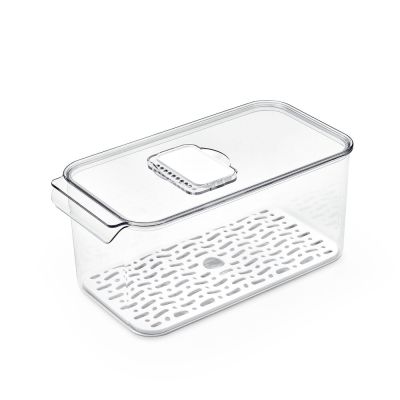 Cesto Organizador Lis Com Escorredor E Tampa Transparente 31,5x16,3cm 7,4l Casa&Ideia