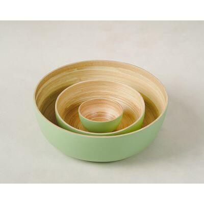 Tigela Bambu Metake Verde Fosco Redondo 20cm Casa&ideia