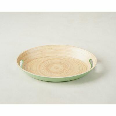 Bandeja Bambu 30x40x5 Mekate Com AlÇa Verde Fosco Oval Casa&ideia Bandeja Bambu 30x40x5 Mekate Com AlÇa Verde Fosco Oval Casa&ideia
