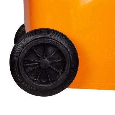Lixeira Seletiva 120l Laranja com Roda Casa&ideia