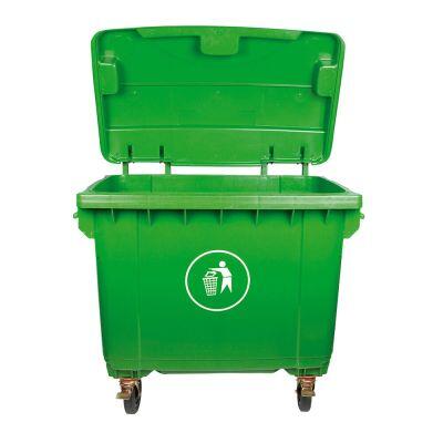 Lixeira Seletiva 660l Verde com Roda Casa&ideia