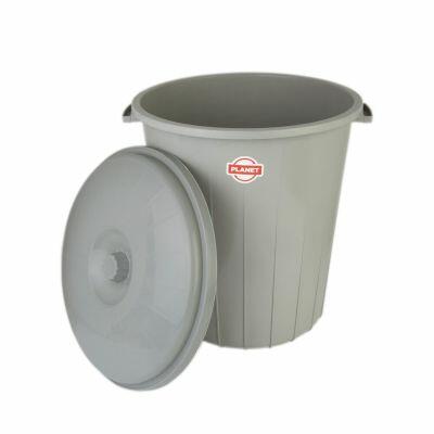 Lixeira Com Tampa Plástico Cinza Smoke 50l Casa&Ideia