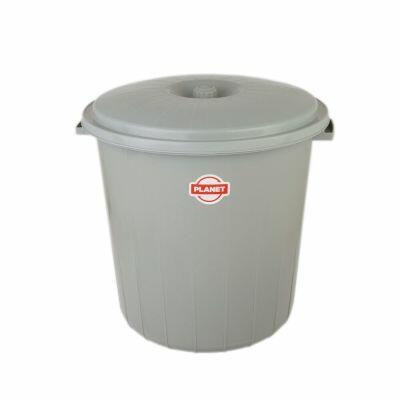 Lixeira Com Tampa Plástico Cinza Smoke 35l Casa&Ideia