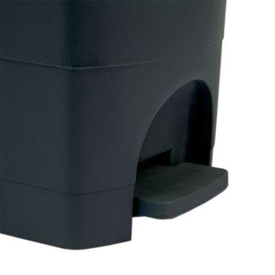 Lixeira com Pedal Plástico Cinza Amarelo Antracite 9l Casa&Ideia