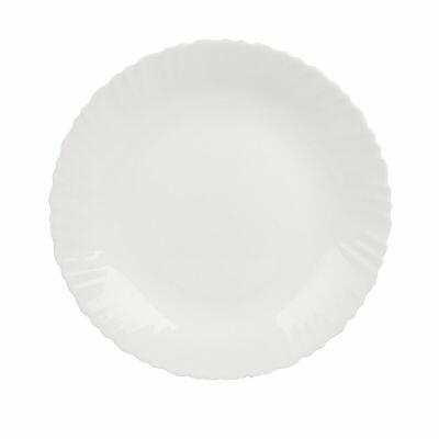 Prato Raso Aurora Branco Vidro 26cm Casa&ideia
