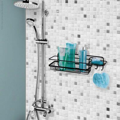 Porta Shampoo 11x11x39cm Life Black RetangArthi