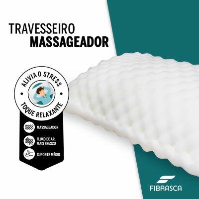 Travesseiro Massageador Suporte Médio 15x42cm Branco Fibrasca Travesseiro Massageador Suporte Médio 15x42cm Branco Fibrasca