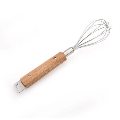 Fouet 29,5x5cm Com Cabo de Madeira Acacia Fosco Inox Casa&ideia